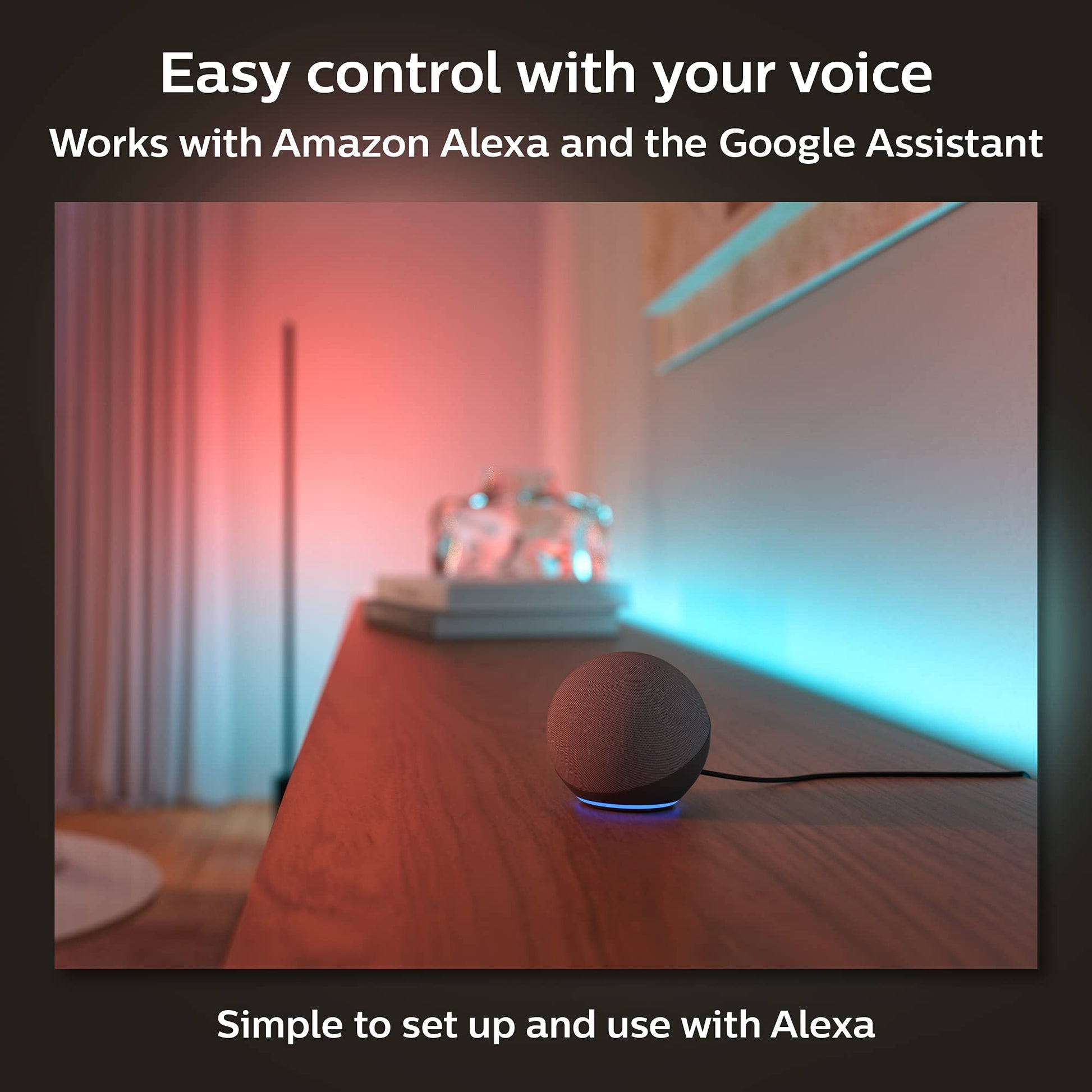 Tira Inteligente Philips Hue Gradient luz multicolor extensión 1 metro Compatible con Alexa