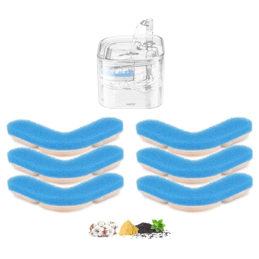 Filtro de fuente de agua para gatos de repuesto, filtro de fuente de gato lavable en forma de L, filtros de fuente de agua de animales con 4 sistemas de filtración para HAPUP Kitty Spout Cat Fuente cuadrada de 72 onzas/2.2 L