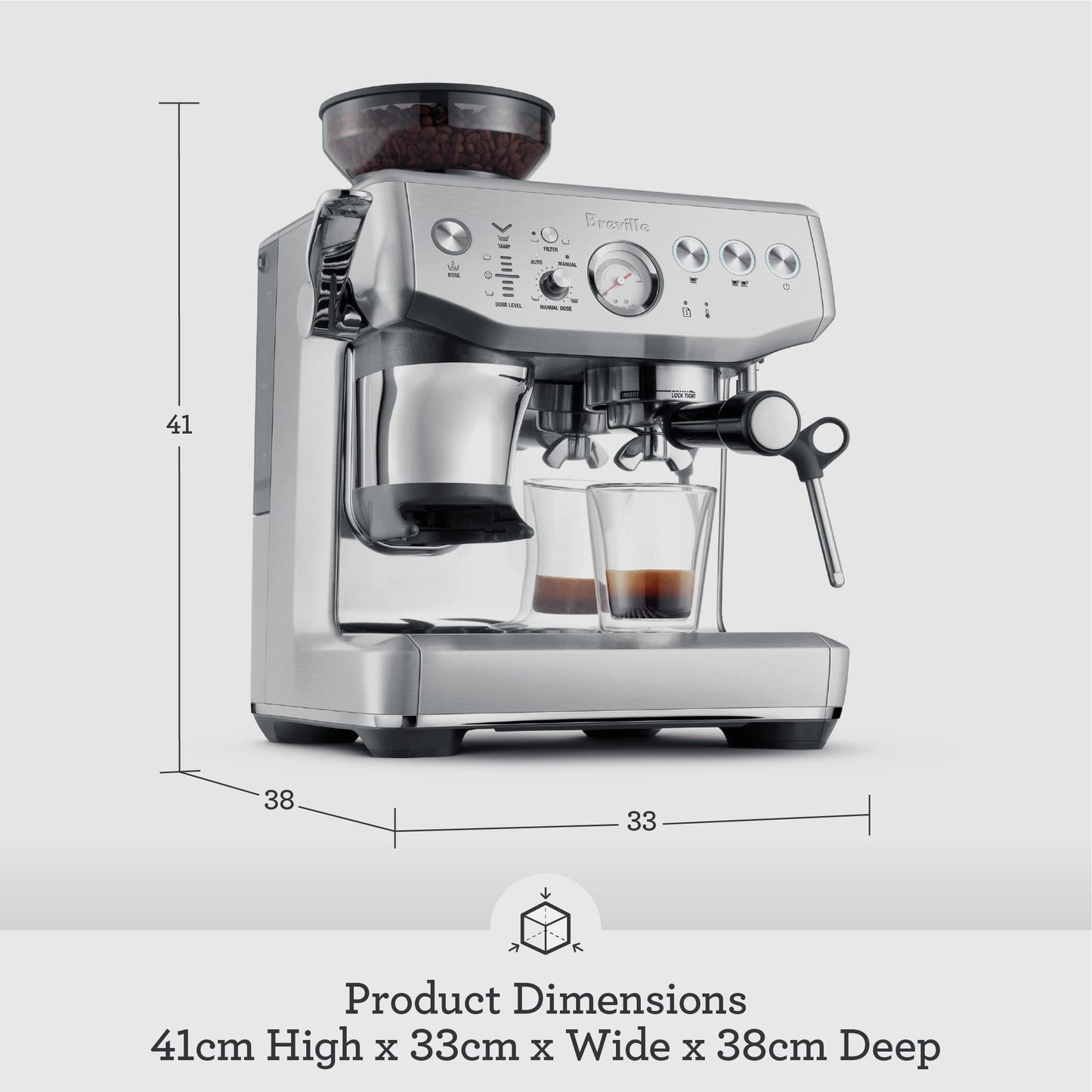Breville - The Barista Express Impress, BES876BSS1BNA1, acero inoxidable cepillado
