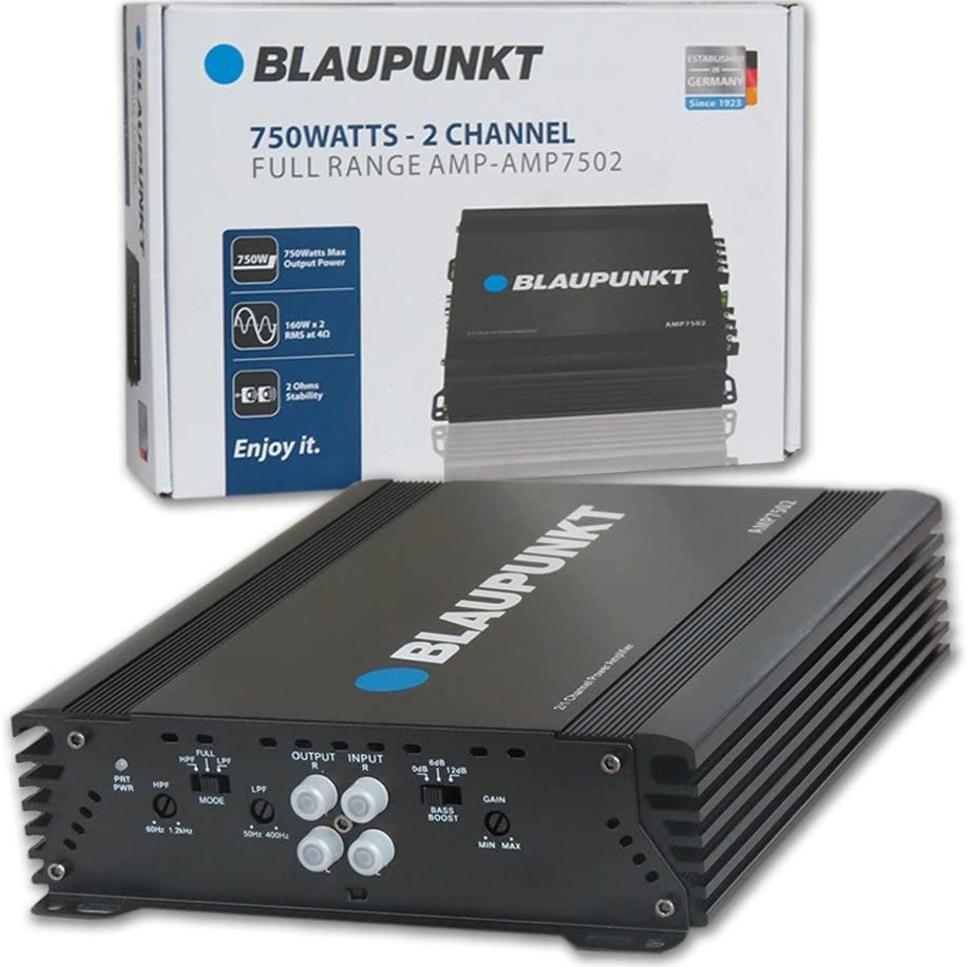 BLAUPUNKT - Amplificador de Rango Completo de 750 W (AMP7502)
