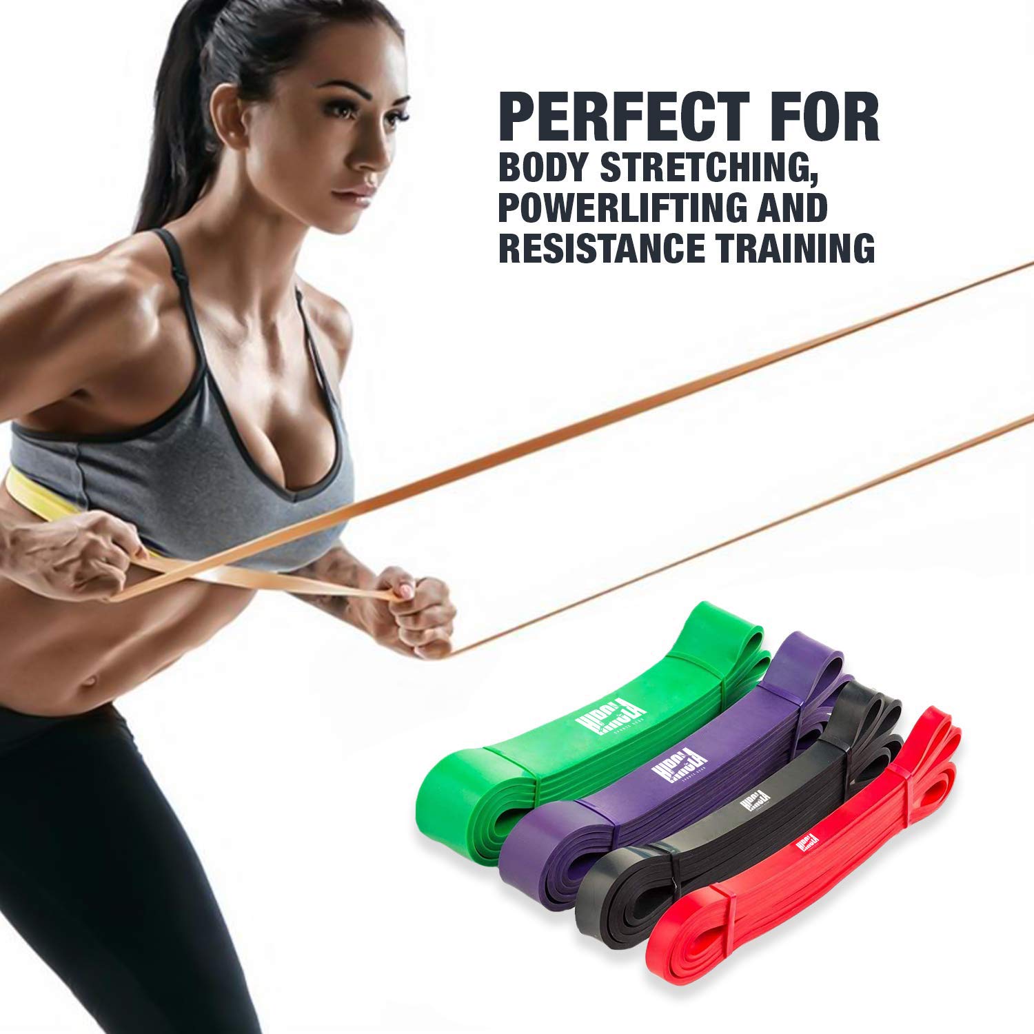 Hirola Liga de Resistencia V3 para Ejercicio, Bandas de Resistencia para Ejercicio en Casa o Gimnasio, Ligas para Hacer dominadas Pull Up. Liga de Entrenamiento (Set de 4 Ligas)
