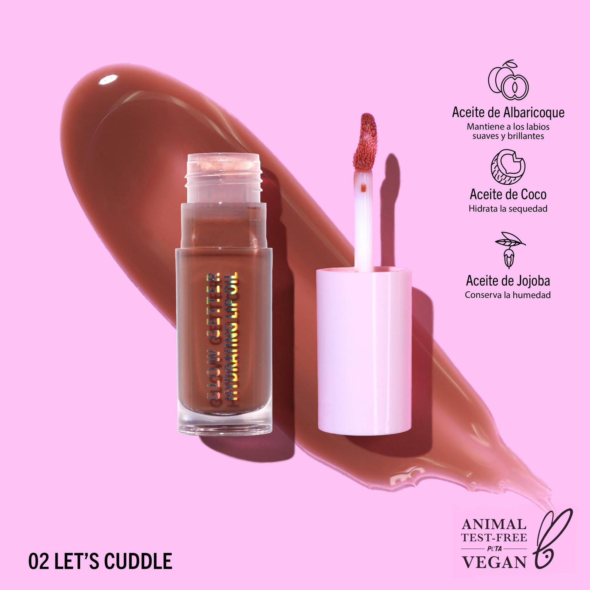Aceite de Labios Moira 002 Lets Cuddle Hidratante Glow Getter