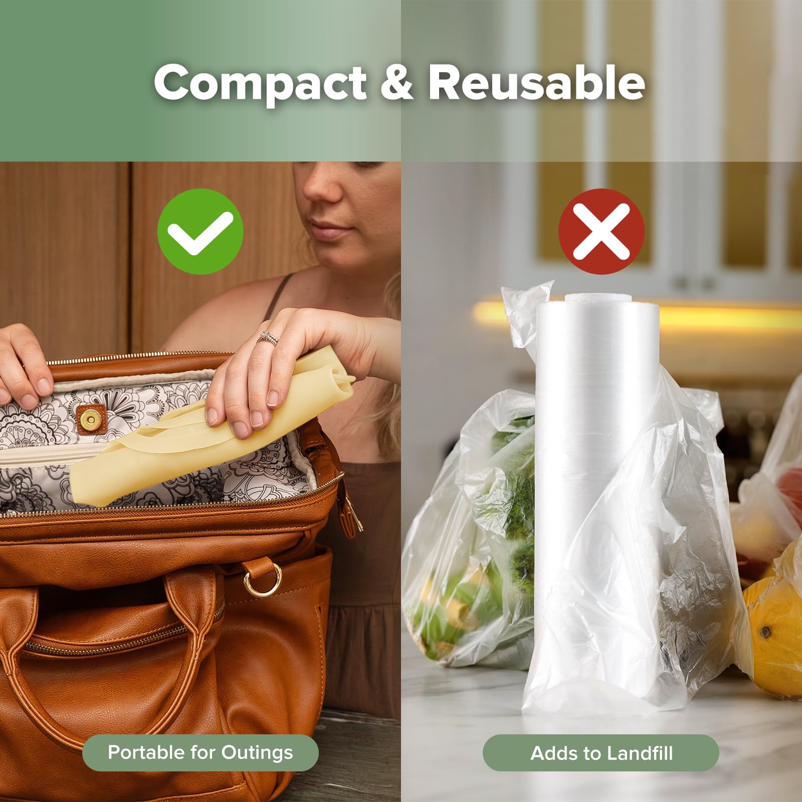 Haakaa - Bolsa de silicona para vaporizador y esterilizador, capacidad Lager bolsas de vapor reutilizables para biberones, bombas de leche, accesorios, chupetes, mordedores, ideal para el hogar y para