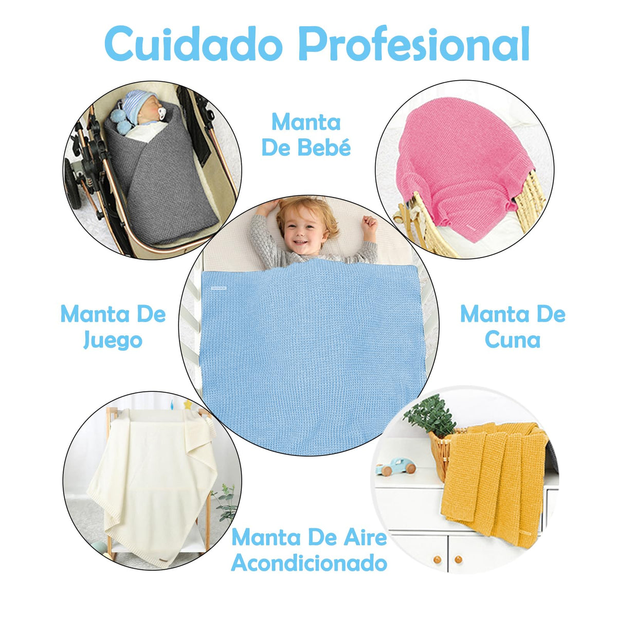 NQAXZIB Manta para Bebés del 100% Algodón Orgánico de Punto,Cobijas Térmica
