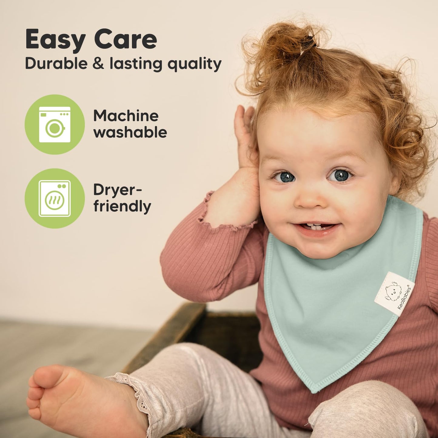 KeaBabies - Paquete de 8 baberos orgánicos para niñas - Baberos triangulares súper absorbentes para bebés babeos y dentición, 100% algodón extra suave para recién nacido, bebé de 0 a 36 meses
