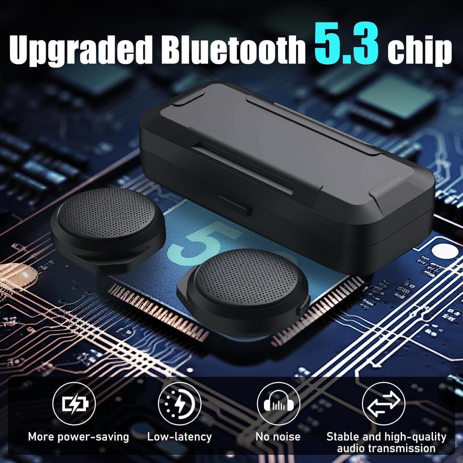 OBEST Auricular Bluetooth para Motocicleta, Altavoz Bluetooth para Casco con Pantalla LED, Impermeable Auriculares Bluetooth inalámbricos para Esquiar, 1900mAh, Micrófono Integrado para Llamadas