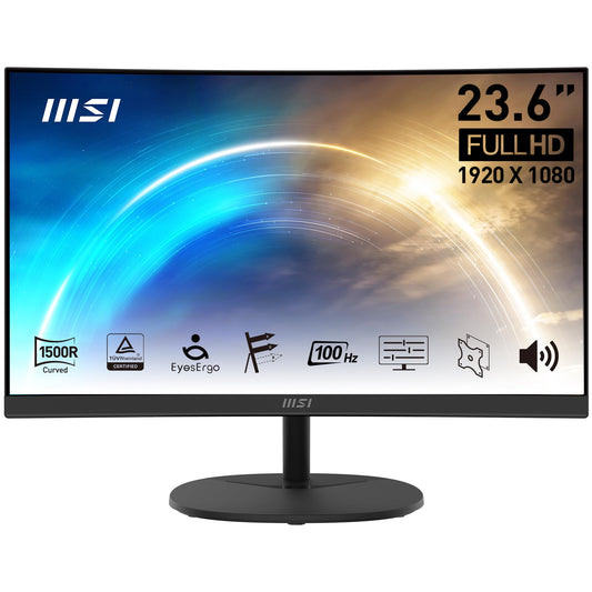 Monitor VA Curvado MSI Pro MP2412C Negro FHD 100Hz 1ms para Computadora