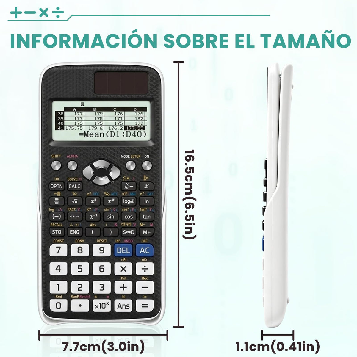 Calculadora Científica FSHNSH Negro 417 Funciones Ideal Estudiantes Universitarios e Ingenieros