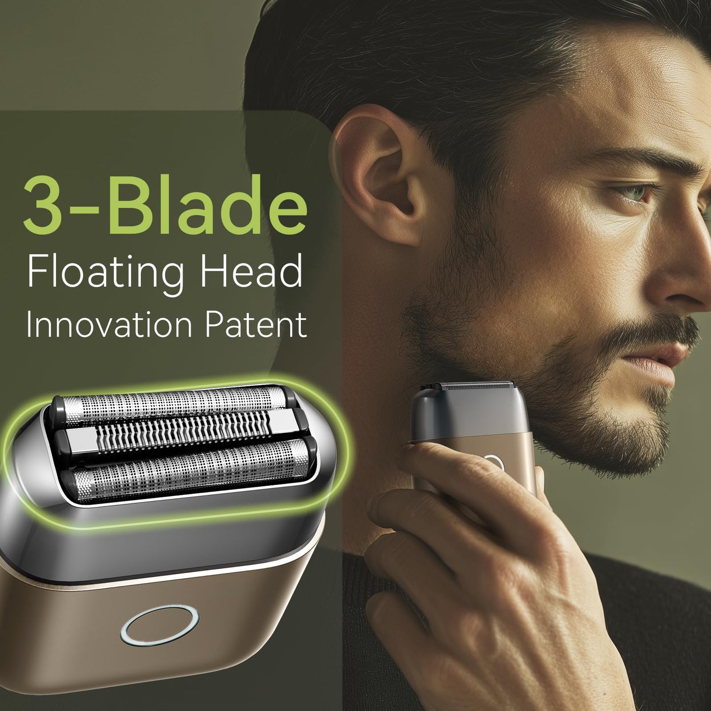 V N U Afeitadora eléctrica VNU con cuerpo de aleación, miniafeitadora de bolsillo para viajes, para hombres, resistente al agua IPX7 y 60 días de autonomía, ideal como regalo para hombres, esposos o p