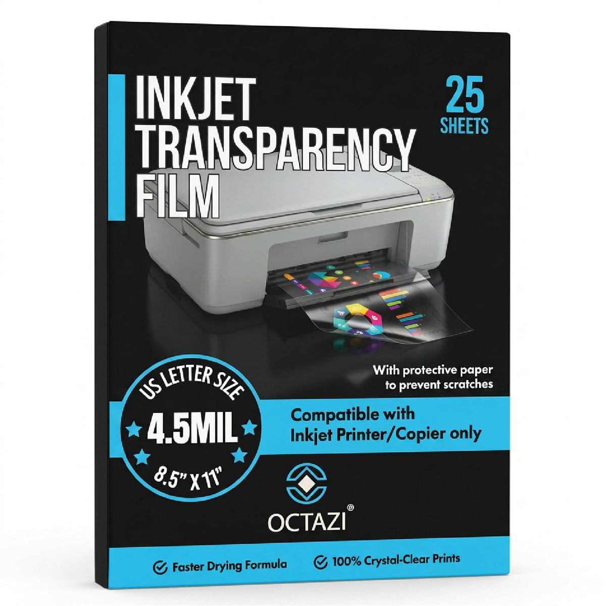 Hojas De Película Transparente Inkjet OHP Transparente Tamaño Carta De Secado Rápido