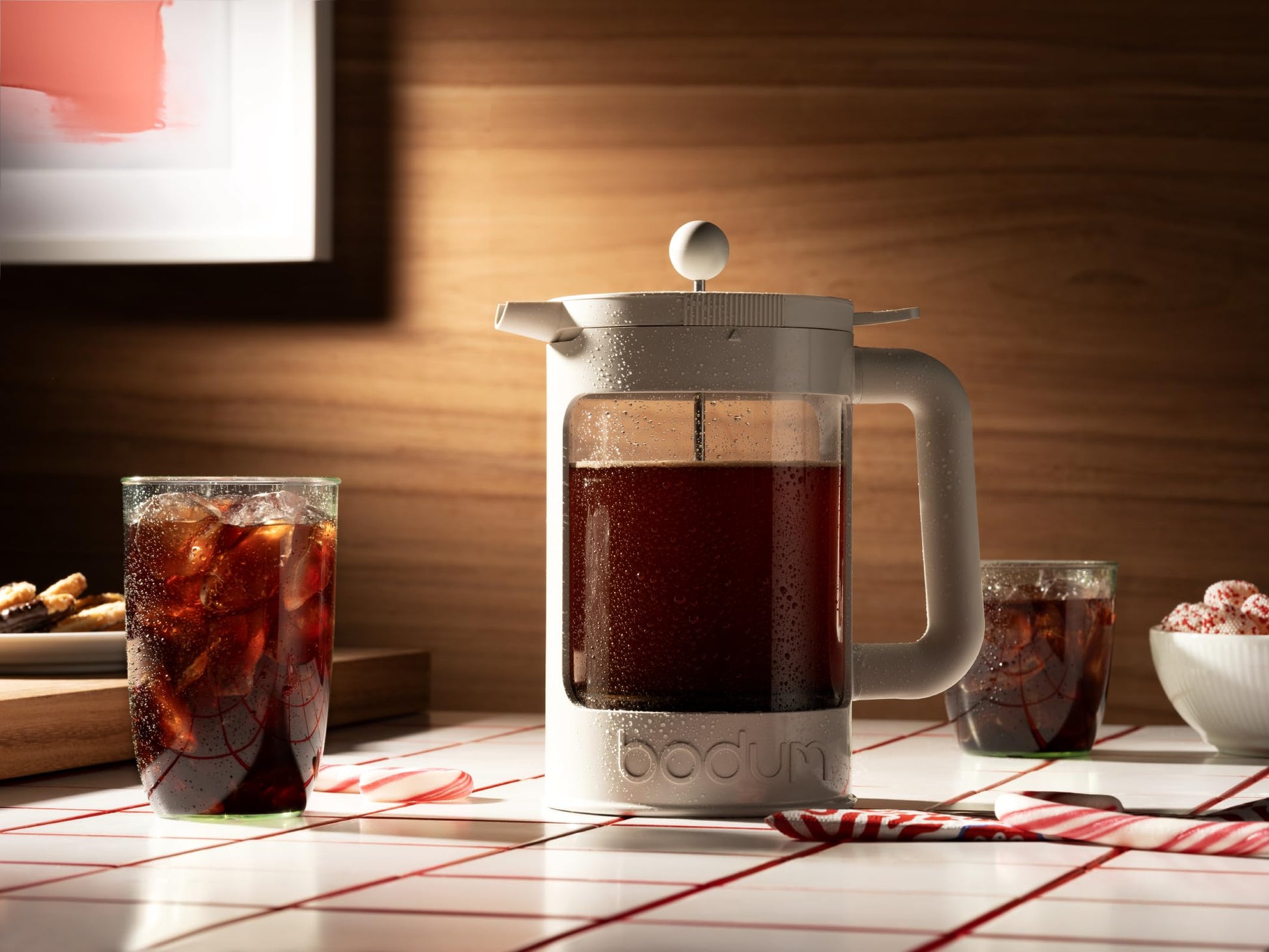bodum Bean Cold Brew Cafetera, 50 onzas, blanco brillante