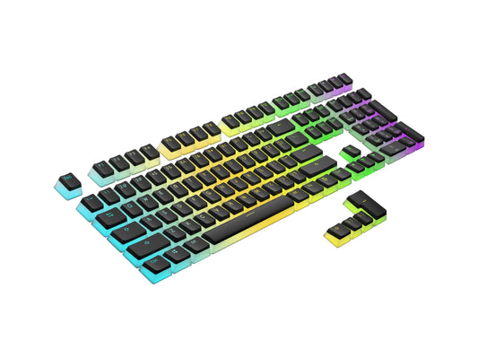 Teclas PBT Ranked Negro Diseño Translúcido para Teclado Mecánico RGB Juegos Perfil OEM 112 ANSI e ISO