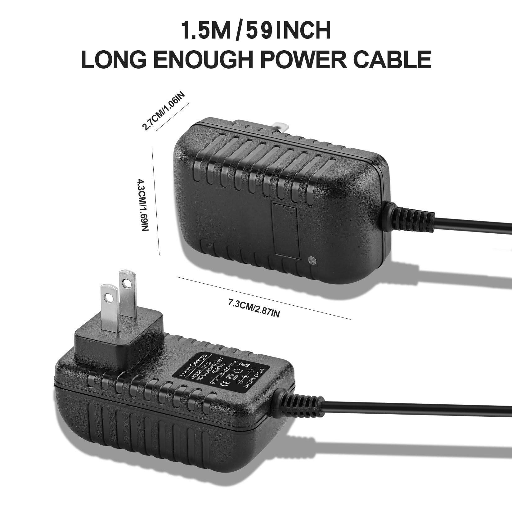 Cargador de pistola de masaje de 12 V ~ 12.6 V 1.0 A cargador para pistola de masaje de 12.6 V, fuente de alimentación