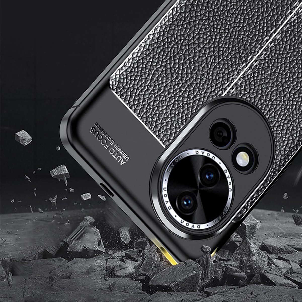 DABUNA Funda para Huawei Nova 13 y Nova 12 Case Uso Rudo Protector de Cámara Duradero Suave Antihuellas Protector Cover (Negro)
