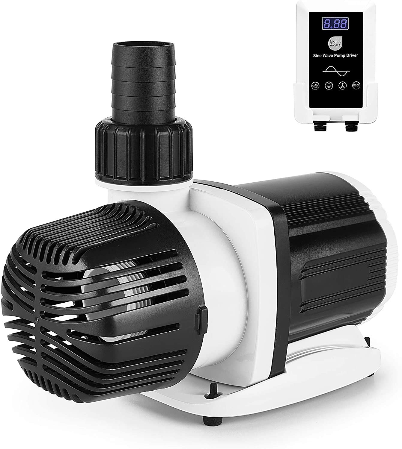 Bomba de Acuario Orlushy DC-5000 Negro con Control Silencioso para Circulación de Agua Dulce y Salada