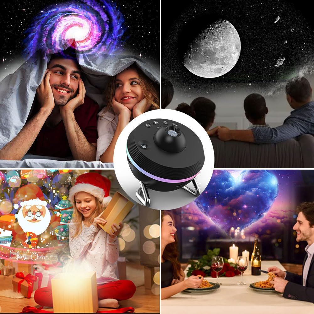 Galaxy Projector Pro para recámara, proyector de planetario de estrella, proyector de planetario 13 en 1 con efecto meteorito, lámpara LED de galaxia espacial, luces nocturnas, decoración de