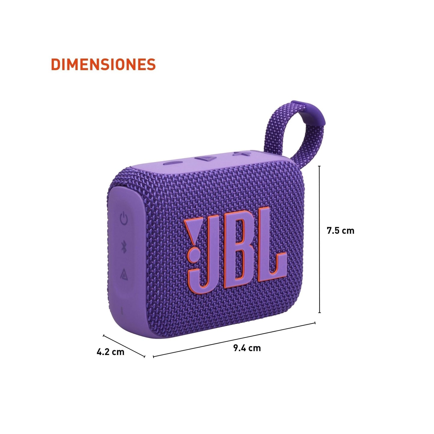 JBL JBLGO4PURAM-Z Bocina portátil Bluetooth Go 4, púrpura - Reacondicionado certificado