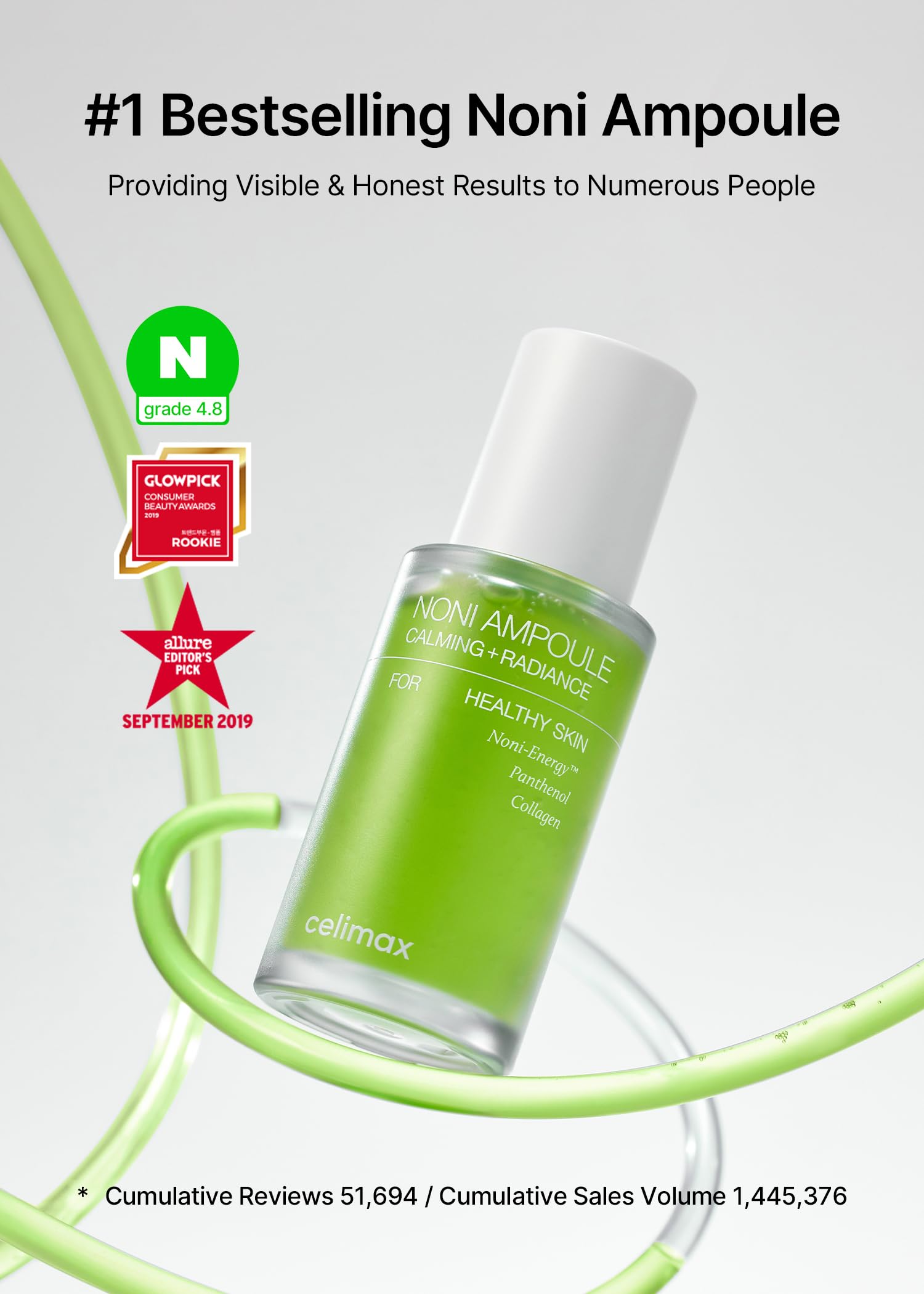 Suero hidratante facial con extracto de noni | Tratamiento antiarrugas y humectante | 50 ml