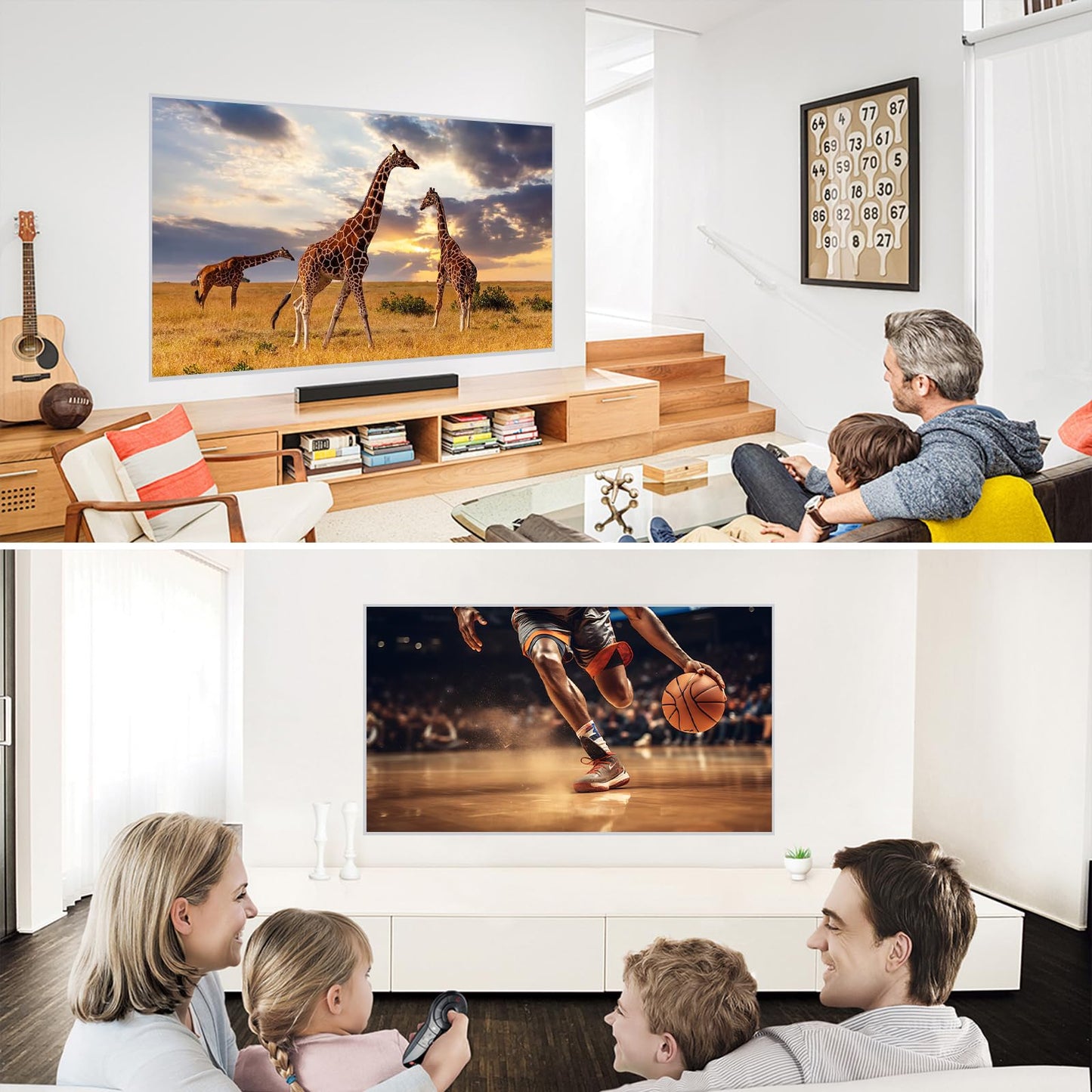 OCCULO Pantalla Proyección, Pantalla Gris para Proyector, 100 Pulgadas, Plegable y Anti-luz, Alto Contraste, Restauración Precisa del Color, para Fiesta, Cine en Casa, Juegos y Oficina