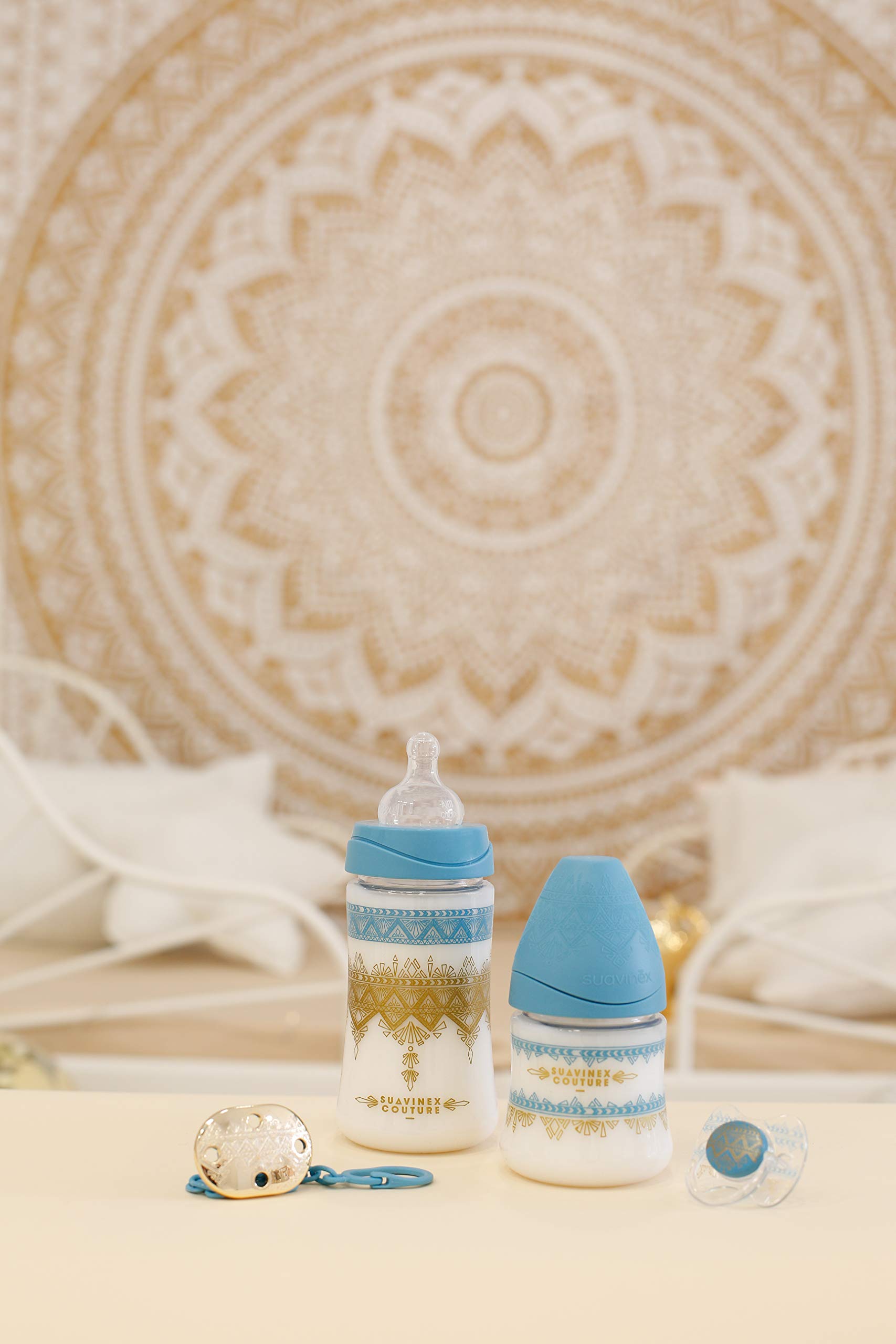 Chupete Suavinex Premium Azul Claro con Tetina Fisiológica de Silicona para Bebés de 0-4 Meses