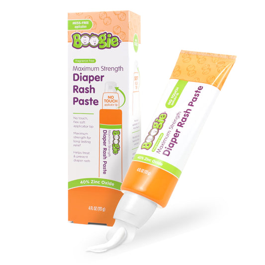 Boogie Pasta para la dermatitis del pañal de, máxima potencia con 40% de óxido de zinc, tubo aplicador sin ensuciar, 4 oz