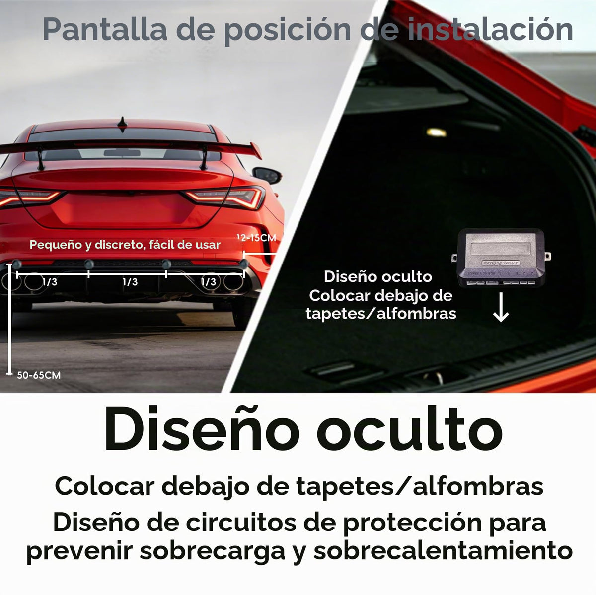 Kit de Sensores de Estacionamiento Sandetoun Plateado