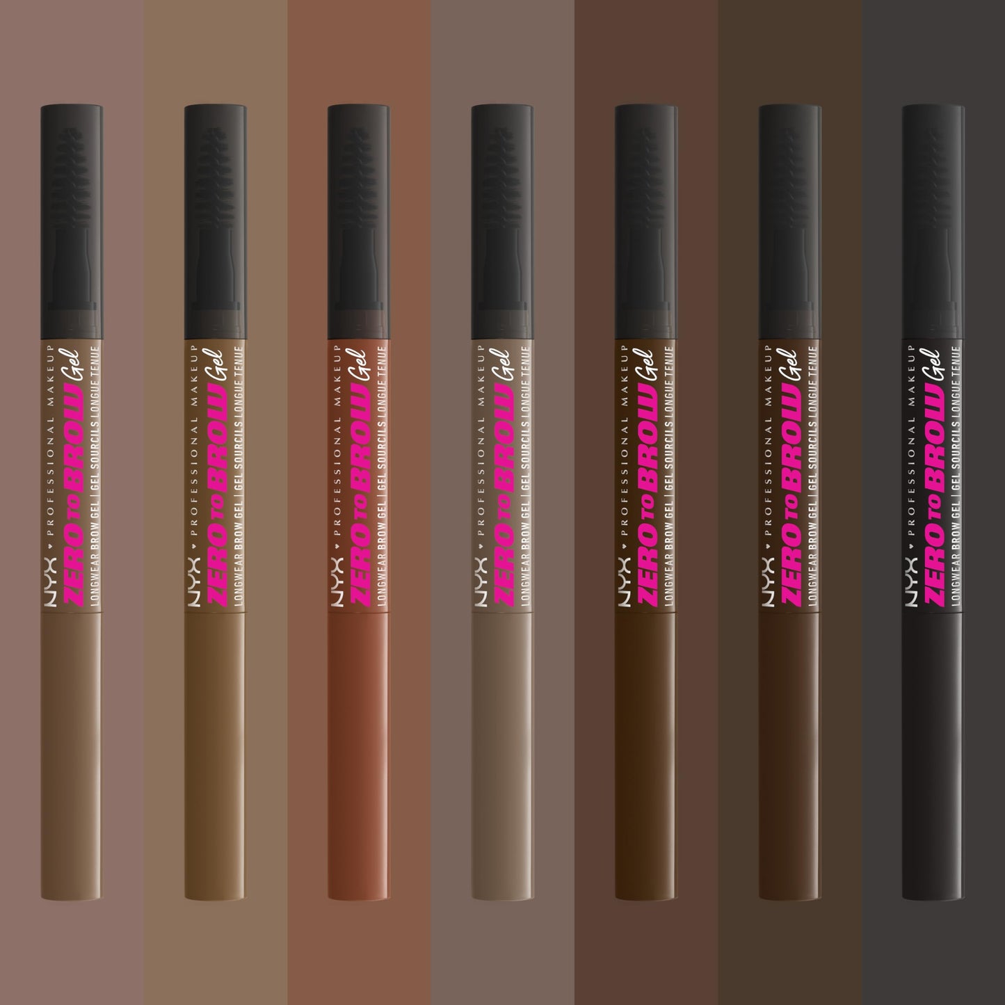 NYX Professional Makeup, Zero To Brow, Gel de Cejas con Color, Tono Black
