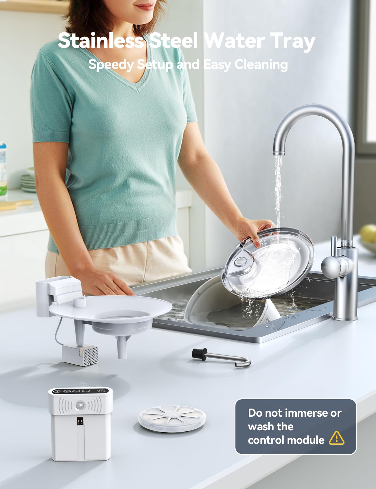 Fuente de Agua Automática FEELNEEDY Blanco Sensor de Movimiento para Gatos