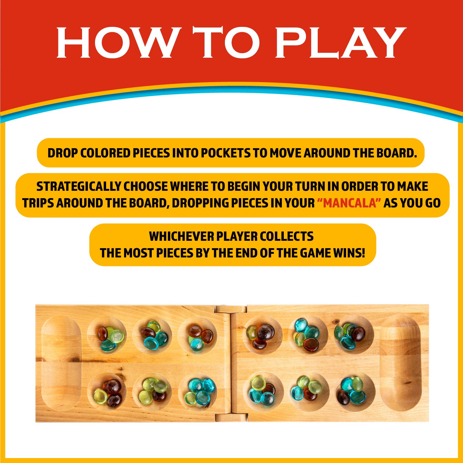 Juego de Mesa Mancala Endless Games para Familiares y Amigos a Partir de 7 Años