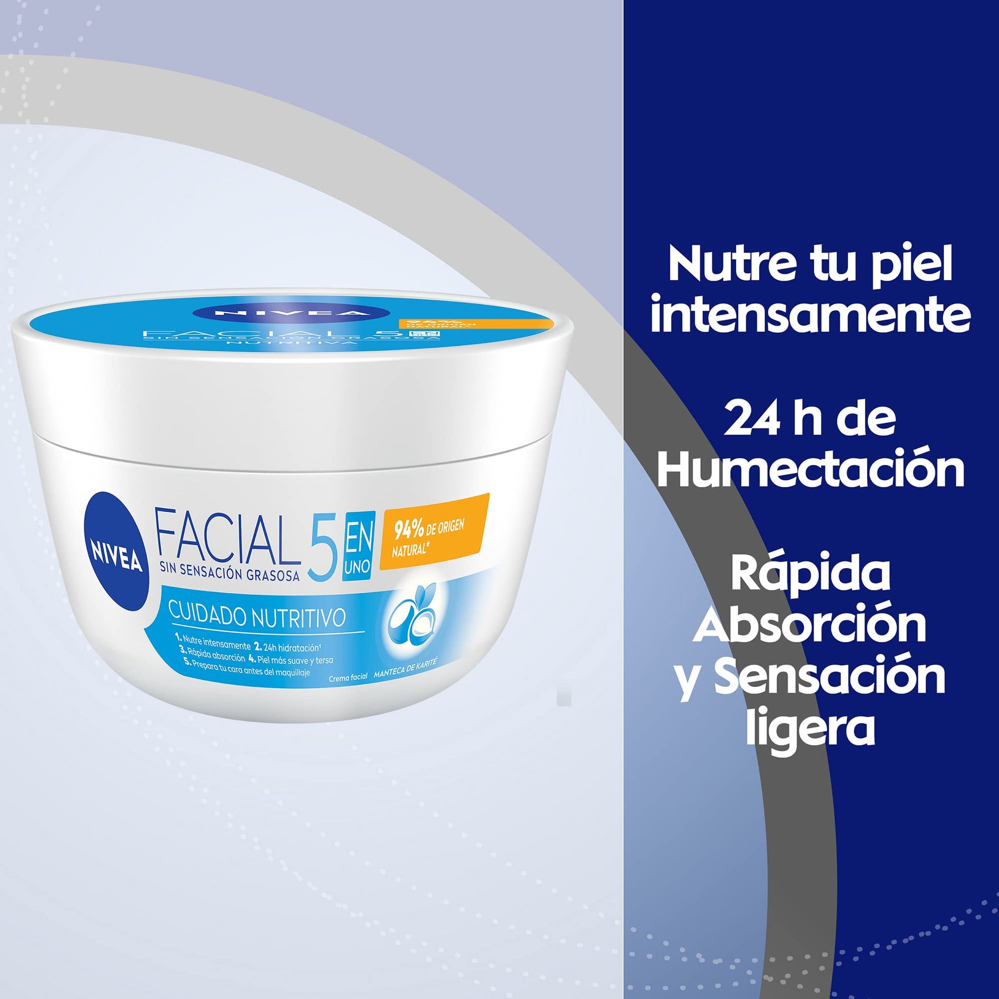 Nivea Crema Hidratante Facial Fps 30 Efecto Mate, 50ml + Crema Facial Hidratante 5 En 1 Cuidado Nutritivo (200 ml)