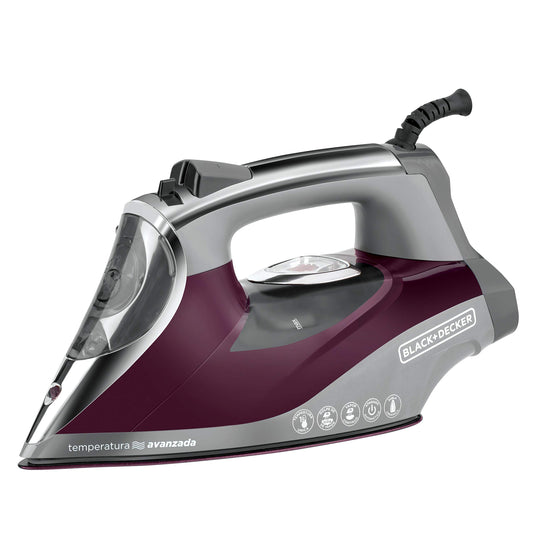 Plancha de Vapor Black + Decker Azul con Temperatura Avanzada y Máxima Protección contra Quemaduras