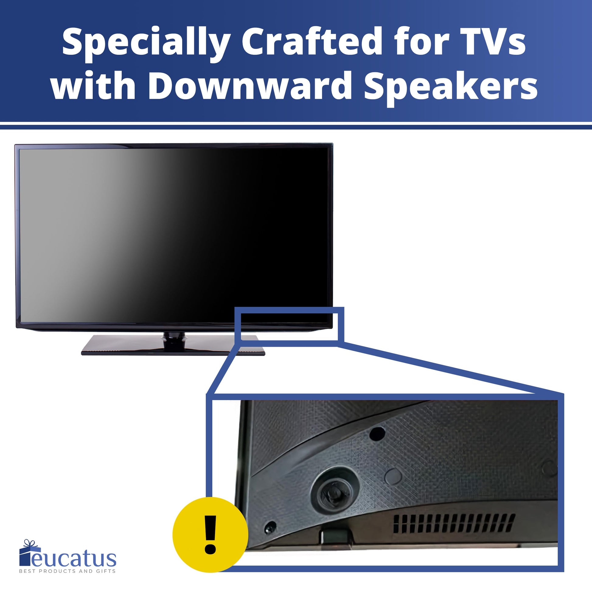 Eucatus Best Products and Gifts Juego de amplificador pasivo de altavoz de TV: redirige el sonido de cine en casa hacia ti, no el suelo sin una costosa barra de sonido. Mejora la claridad del sonido. Gran idea de regalo para mamá, papá, audiófilos y perso