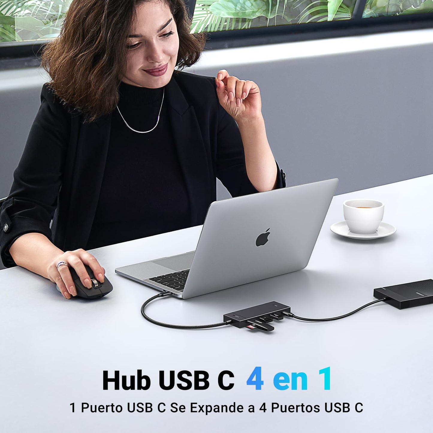 Hub USB C UGREEN 10Gbps Plata Compatibilidad Amplia