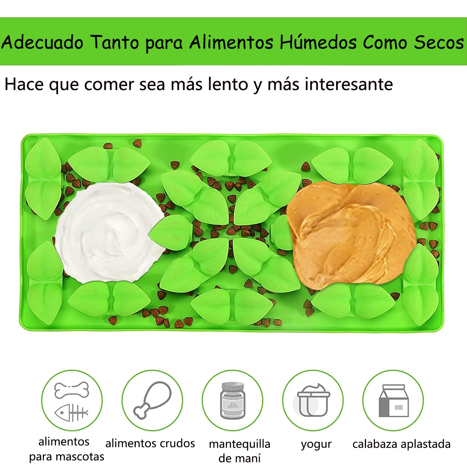 KIWOP Tapete de Silicona para Lamer Perros, Sin BPA, Alfombrilla de Alimentación Lenta para Mascotas con Ventosas, Almohadilla para Lamer, para Aliviar la Reducir el Aburrimiento de Perros y Gatos