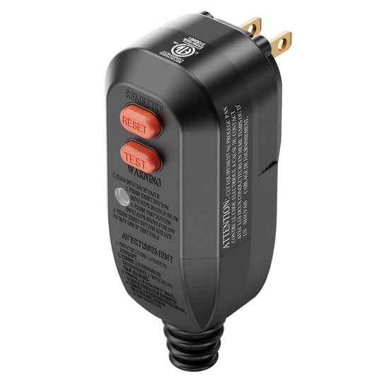 LOLARAN GFCI, enchufe de repuesto, 2 clavijas 15A, reinicio automático, impermeable, interruptor de circuito de falla a tierra para aire acondicionado, lavadora a presión de potencia, hornos, tina de