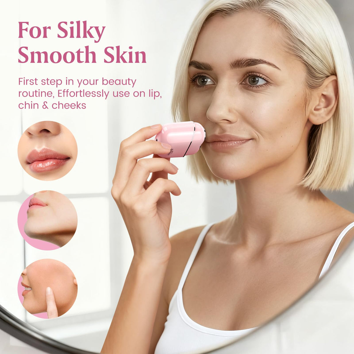 Brightup Maquinilla de afeitar facial para mujer, depiladora facial para melocotón fuzz labios cara
