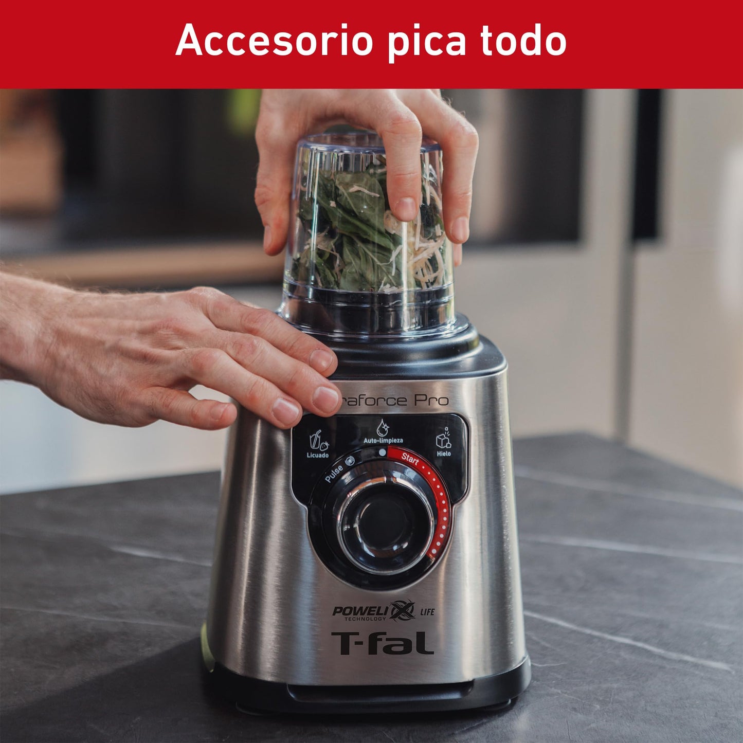 Licuadora T-fal Ultraforce Pro Inox con Tecnología Powerlix Life y 6 Cuchillas de Titanio