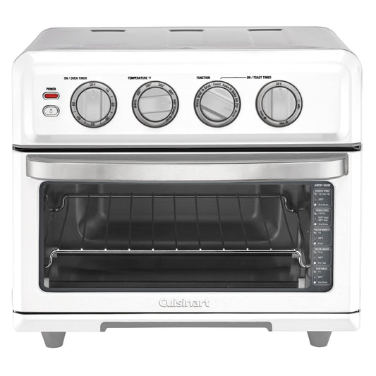 Cuisinart Freidora de aire + horno tostador de convección, horno 8-1 con horno, parrilla, asador y opciones calientes, blanco, TOA-70W