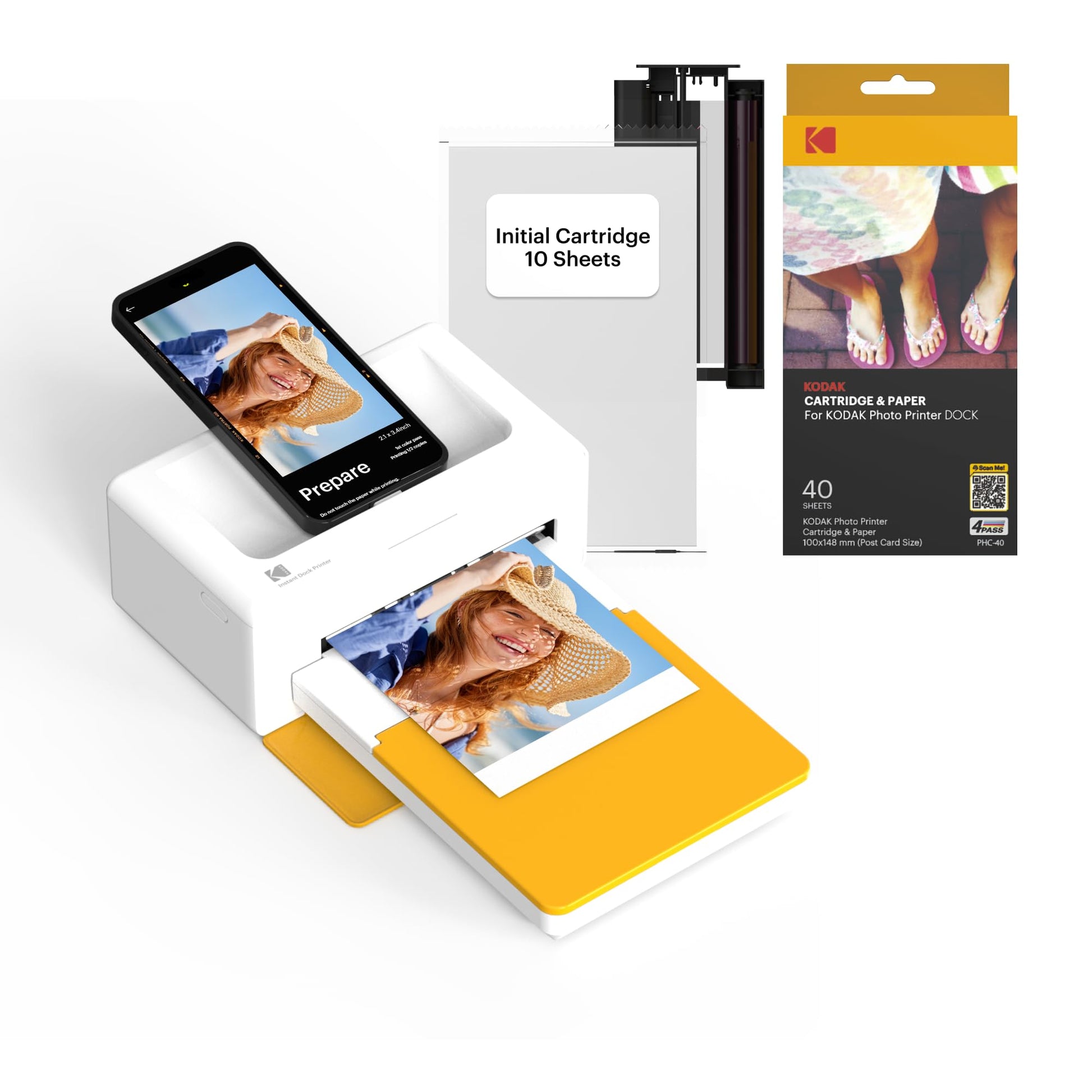 KODAK Dock Plus 4PASS Impresora de Fotos Instantánea (10x15cm) + Pack con 90 Hojas