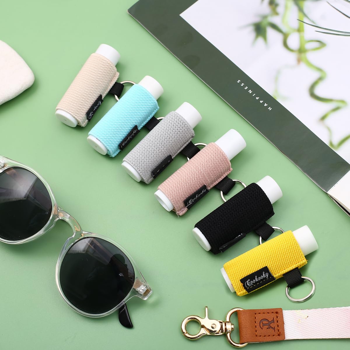 Chapstick - Llavero con diseño minimalista y bonito para bálsamo labial, Chroma, Large