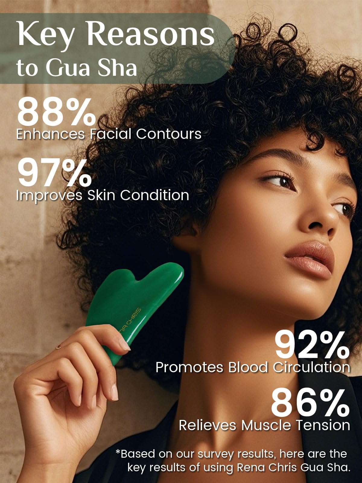 Gua Sha - Herramienta facial, tabla de guasha de piedra de jade natural para terapia de acupuntura de spa, tratamiento de puntos de activación, herramienta de masaje de raspado Gua Sha (verde)