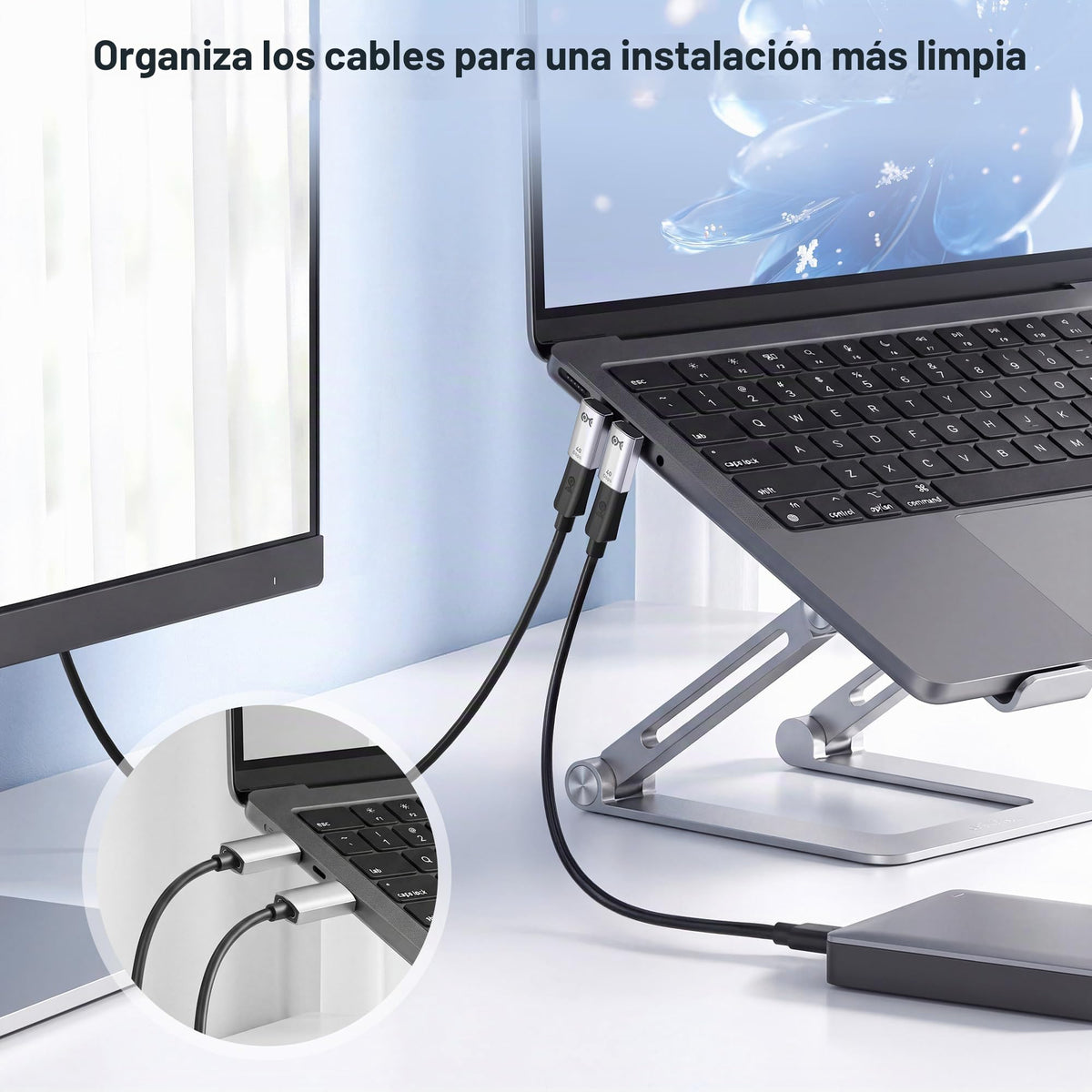 Adaptador USB C Cable Matters Negro Paquete de 2 de 40 Gbps y 90 Grados
