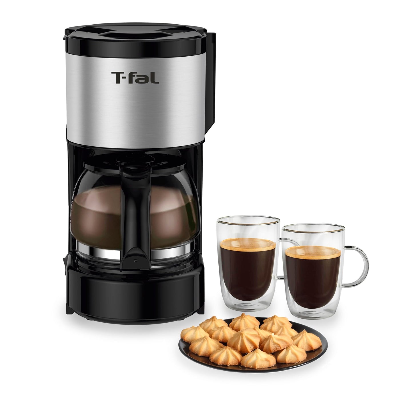 Cafetera T-fal Heliora Inoxidable con Sistema Antigoteo para 6 Tazas