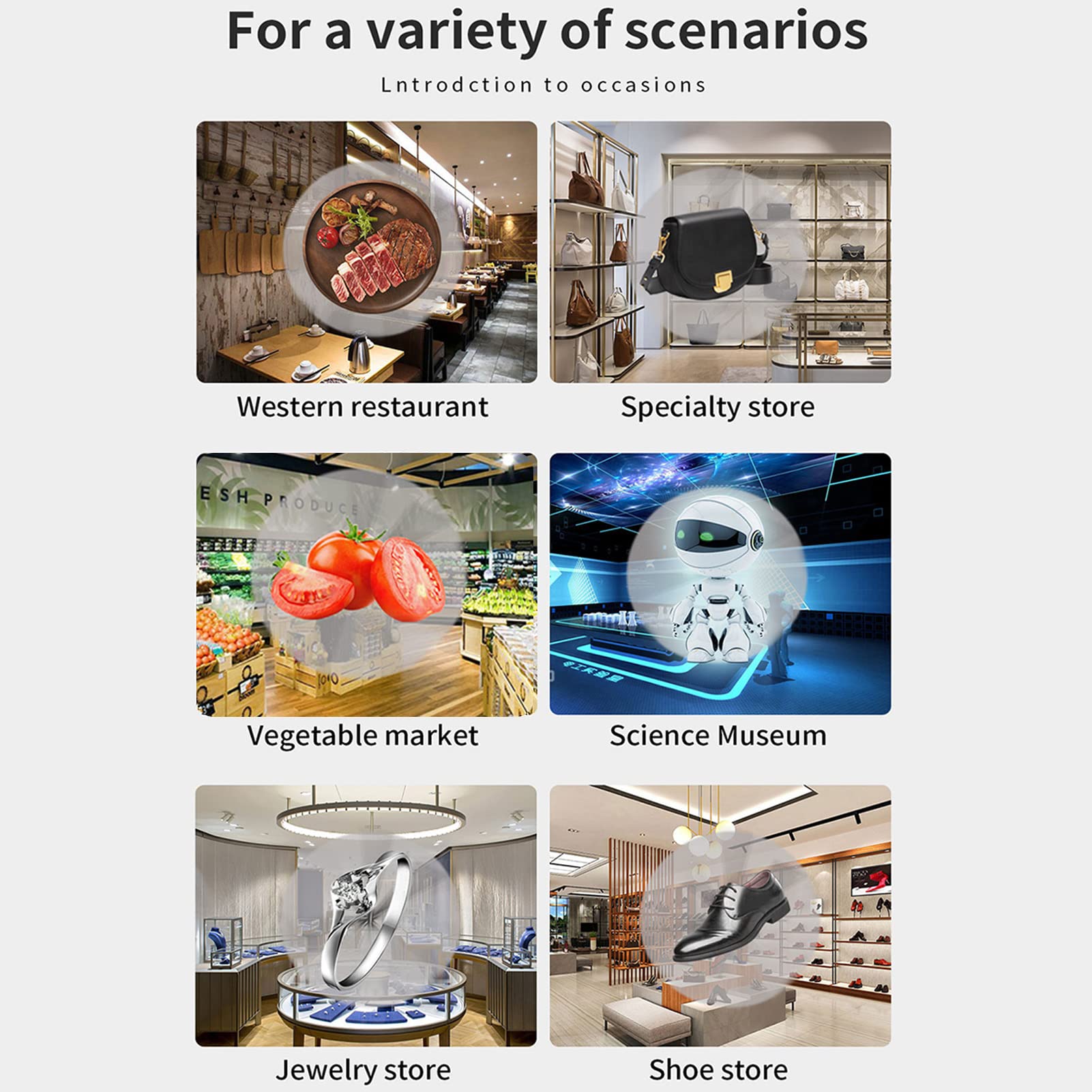 Focket Abanico Holográfico 3D, 30cm Ojo Desnudo Abanico de Holograma Ventilador LED Proyector de Pantalla Publicitaria Proyector Holográfico 3D Proyector de Ventilador de Aire LED, WiFi
