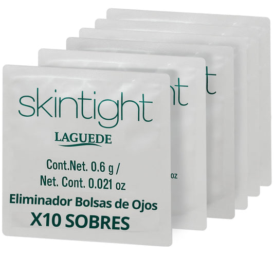 Skintight. Gel Eliminador Bolsas de Ojos Con Efecto Lifting Tensor Quita y Desinflama Bolsas Ojeras Líneas De Expresión y Arrugas - Gel Eye Tightener Para Mujeres y Hombres Apto Todo Tipo de Piel (10 sobres)