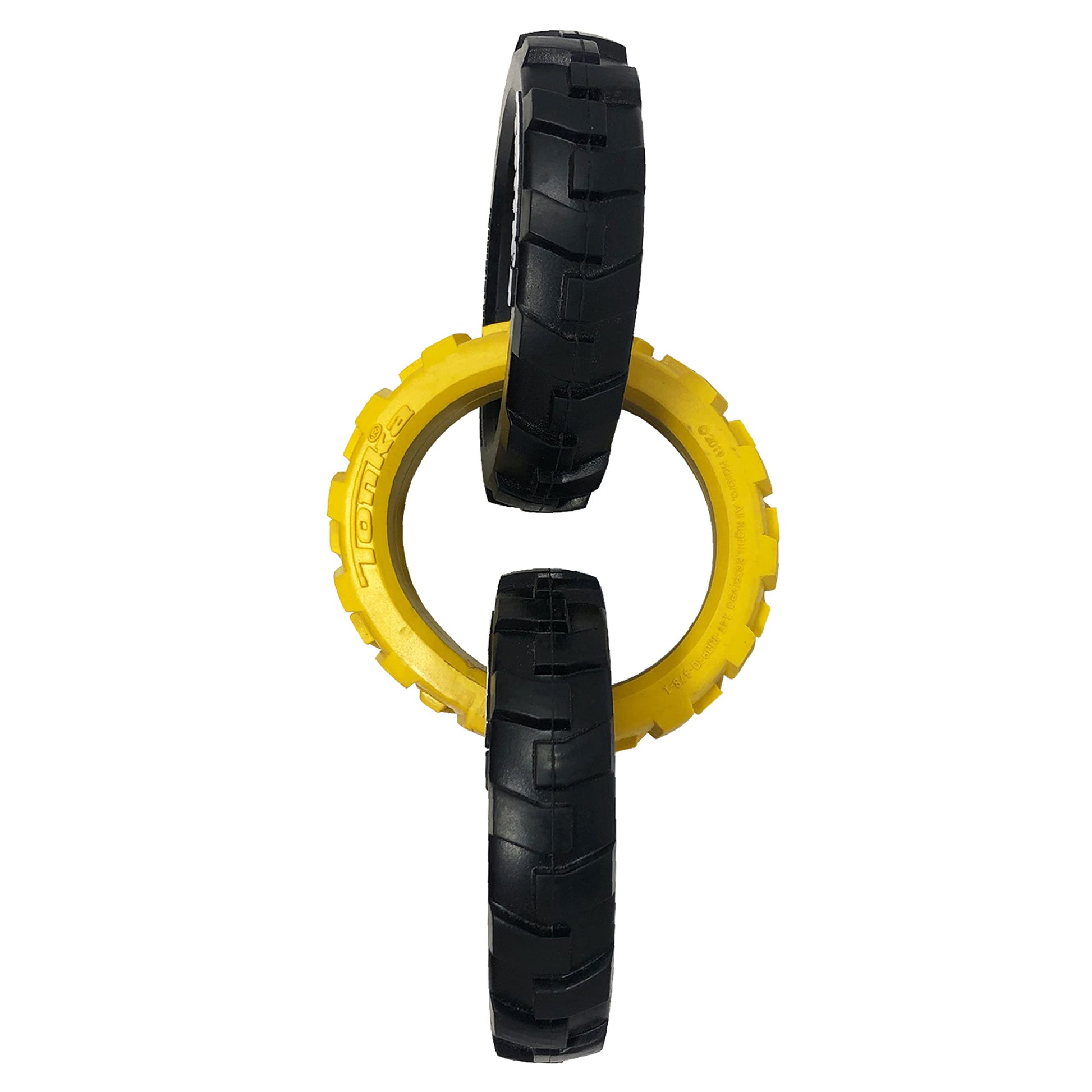 Juguete de Goma Tonka Amarillo Negro Resistente al Agua para Razas Medianas Grandes