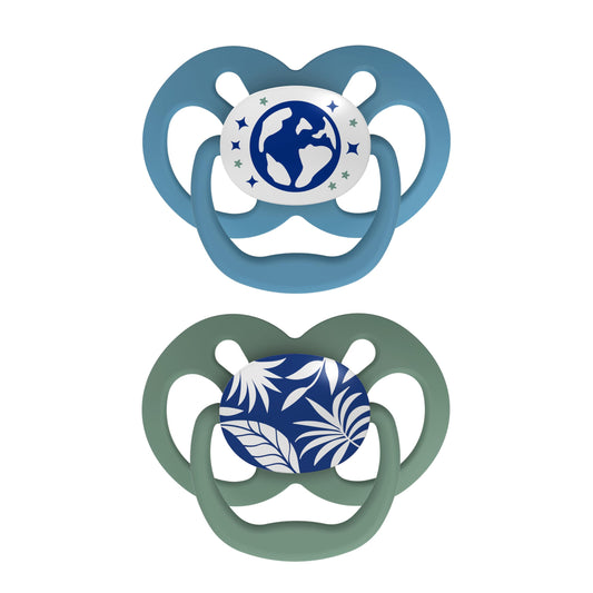 Chupete Dr. Brown's Advantage Azul que Brilla en la Oscuridad 6-12 Meses 2 Piezas