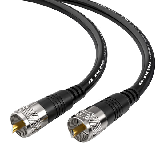 Cable coaxial RG8X de 15 pies – coaxial de baja pérdida de 50 ohmios con conectores PL259 – núcleo de cobre puro, doble blindaje, cubierta de PVC impermeable – para radio CB y HAM, medidor SWR