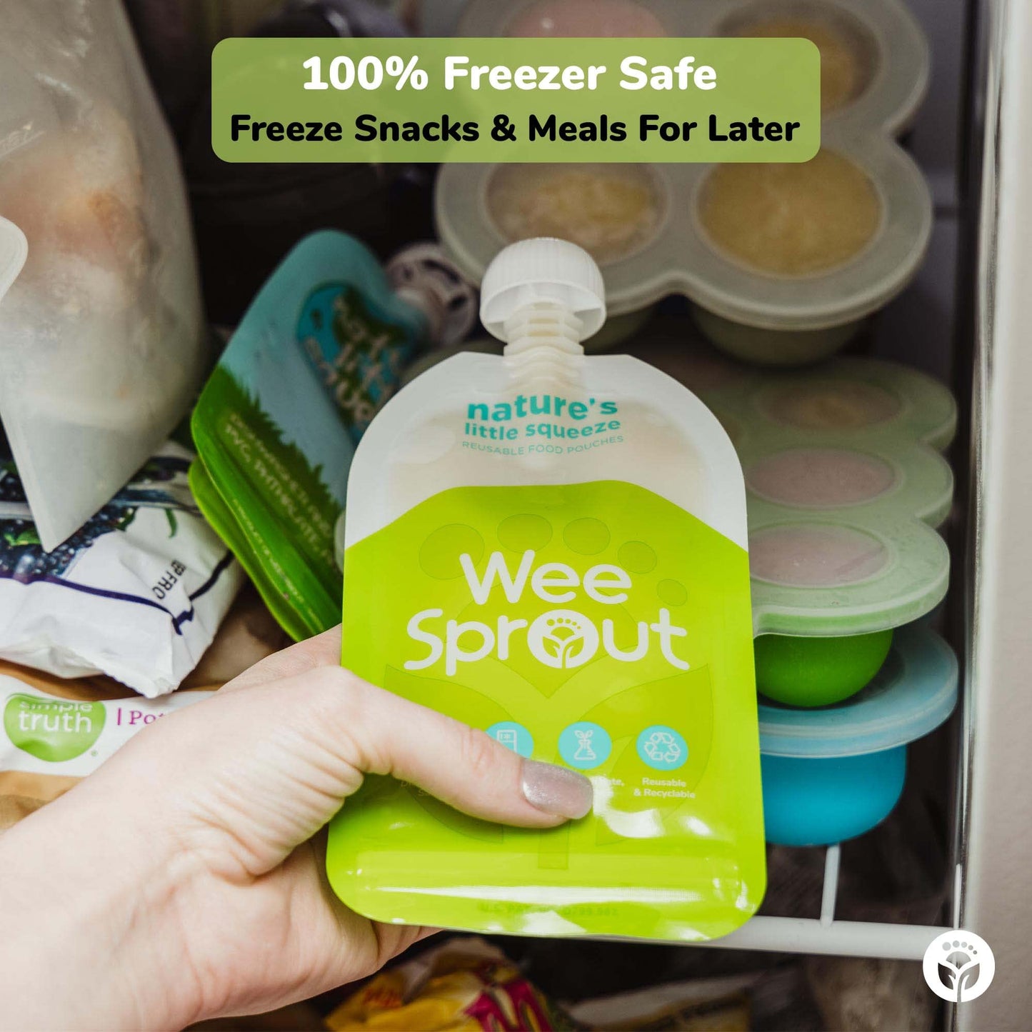 WeeSprout Bolsas reutilizables de doble cierre para alimentos (original, variedad)
