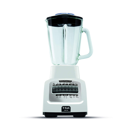 Licuadora T-Fal InfinyForce Azul con 12 Funciones y Vaso de Vidrio Termo Resistente